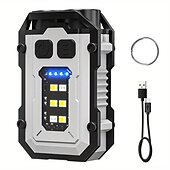 abordables Lampes de travail-Mini lampe de poche portable avec porte-clés, lampe de camping rechargeable par usb de type c, aimant edc, batterie intégrée