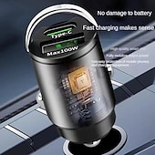 ieftine Kit Bluetooth Mașină/Hands-free-încărcător auto usb tip-c încărcare rapidă inel metalic mini încărcător auto priză brichetă adaptor accesorii auto