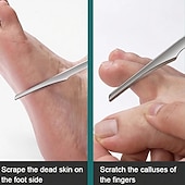 abordables Soins Personnels &amp; Santé-Couteau à pied en acier inoxydable, dissolvant de peaux mortes, rasoir à ongles d&#039;orteils, couteau de pédicure, râpe à callosités, outil de soins des pieds