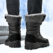 お買い得  冬と雪のブーツ-ファー裏地付きメンズ断熱冬用スノーブーツ - 寒い天候や雪の降る条件に適した防水、滑り止めアウトドアブーツ