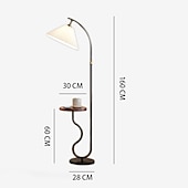 cheap LED Floor Lamp-Elegant Floor Lamp with Table Luxury Bedroom Bedside Lamp Vertical Living Room Study Marble Lamps Modern Reading Light 85-265V