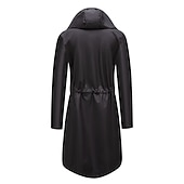 economico giacca con cappuccio-Per donna Trench Esterno Strada Giornaliero Autunno Inverno Lungo Cappotto Standard Anti-pioggia Tenere al caldo Traspirante Moda Moderno Informale Giacca Manica lunga Liscio A cordoncino Con tasche