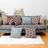 billige geometrisk stil-1 sett med 9 stk moderne putetrekk geometri serie dekorativ faux lin kaste putetrekk hjem sofa dekorativ utendørs pute til sofa sofa seng stol