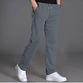 cheap Sweatpants-Men&#039;s Sweatpants Trousers Casual Pants Straight Leg Sweatpants Pocket Drawstring Elastic Waist Plain Comfort Sports Outdoor Casual Daily Fashion Streetwear Black Navy Blue Micro-elastic