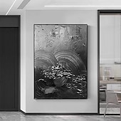 preiswerte Abstrakte Gemälde-Handgefertigtes, rein schwarzes Strukturgemälde, handgemaltes Ölgemälde, Wandkunst, großes Gemälde, Spachtel, abstraktes Gemälde, handgemalte Acrylgemälde, Dekor, gerollte Leinwand