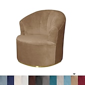 economico COPERTURA PRODURA E COPERCHIO SENZA ARGINE-Fodera per sedia girevole in velluto elasticizzato fodera per sedia casual accento stile moderno fodera per sedia con braccioli rotondi protezione per mobili addensare tessuto spandex lavabile
