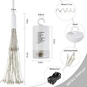 voordelige Batterij String Lights-0,3 m Verlichtingsslingers Kerst Starburst-verlichting 90/120/150/180/200 LEDs EL Warm wit Koel wit Blauw Vuurwerk / Starburst Lights Bruiloft Kerst decoratie Patio 5 V