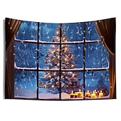 Christmas Decorations Hanging Tapestry Christmas Tree Winter Snow Wall Art Xmas Large Tapestry Mural Decor Photograph Backdrop Blanket Curtain Home Bedroom Living Room Decoration Window View cheap Christmas Tapestry Hanging-Christmas Decorations Hanging Tapestry Christmas Tree Winter Snow Wall Art Xmas Large Tapestry Mural Decor Photograph Backdrop Blanket Curtain Home Bedroom Living Room Decoration Window View