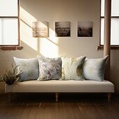 economico stile floreale e vegetale-1 federa per cuscino in velluto, motivo floreale&amp;amp;Piante Classiche Pastorali Quadrate Tradizionali Classiche Cuscini Da Esterno Per Divano Divano Letto Poltroncine Dorate