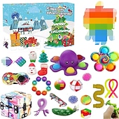 cheap Best Christmas Gifts-Christmas Advent Calendar Blind Box,Christmas Blind Box Children&#039;s Party Gift Decompression DIY Hand Tear Countdown Calendar Blind Box Christmas Toys for Christmas Gifts