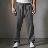 baratos Calças Desportivas-Homens Calças Esportivas Corredores Calça de moletom com pernas largas Calças Bolsos Com Cordão Cintura elástica Tecido Conforto Respirável Ao ar livre Diário Para Noite Moda Casual Preto Cinzento