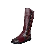 abordables Botas vintage-Botas altas medievales con cordones marrones para mujer: botas vintage de piel sintética con botones decorativos para cosplay, ferias renacentistas y recreaciones históricas