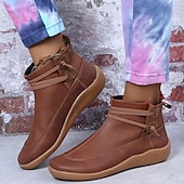 ieftine Botine-Pentru femei Cizme Cadouri de Valentin Mărime Plus Size Pantofi de confort Zilnic Culoare solidă Ghete Botine Iarnă Toc Drept Vârf rotund Elegant Pluș Casual Imitație Piele Dantelat Negru Rosu Gri