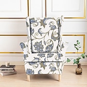 baratos Tampa da poltrona e capa de cadeira sem braço-Capa de poltrona de spandex para cadeira Strandmon, capa elástica anti-riscos para cadeira com encosto lateral, capa de cadeira com encosto jacquard removível lavável à máquina