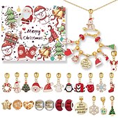 preiswerte Adventskalender-Weihnachts-Adventskalender, Countdown-Kalender, Geschenkbox-Set, Weihnachts-DIY-Perlen-Handschmuck, Advents-Christbaum-Armband-Geschenk, Weihnachtsgeschenk