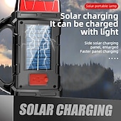 billige Lommelykter-bærbar solcellecampinglys - multifunksjonell LED-lommelykt for utendørs fotturer, strømbrudd - oppladbar og superlys