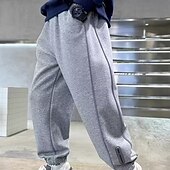 cheap Bottoms-Kids Boys Sweatpants Trousers Pocket Solid Color Keep Warm Comfort Pants School Sports Black Gray