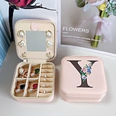 cheap Travel Bags-1PC Jewelry Box Waterproof Portable Mini Wearable leatherette PU(Polyurethane) PU Leather For Women&#039;s Casual Portable