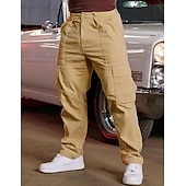 Недорогие Брюки карго-Муж. Брюки карго Брюки-карго Карман Полотняное плетение Комфорт Дышащий на открытом воздухе Повседневные На выход Мода На каждый день Черный Военно-зеленный