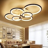 cheap Dimmable Ceiling Lights-60/80/95 cm Chandelier Dimmable Ceiling Light LED Geometric Shapes Flush Mount Lights Metal Layered Modern Style Linear Painted Finishes 110-120V 220-240V