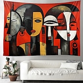 tanie gobeliny artystyczne-obraz olejny afrykańskie kobiety wiszące gobelin wall art duży gobelin mural wystrój fotografia tło koc kurtyna strona główna sypialnia dekoracja salonu