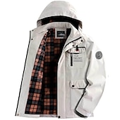 abordables chaqueta deportiva-Hombre Abrigo de invierno Chaqueta de Invierno Chaqueta deportiva Impermeable Exterior Acampada y Senderismo Impermeable Cortavientos Cremallera Bolsillo Otoño Invierno Color sólido Moda Ropa de calle