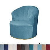 economico COPERTURA PRODURA E COPERCHIO SENZA ARGINE-Fodera per sedia girevole in velluto elasticizzato fodera per sedia casual accento stile moderno fodera per sedia con braccioli rotondi protezione per mobili addensare tessuto spandex lavabile