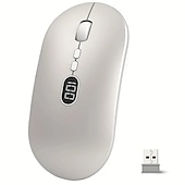 cheap Mice-Wireless Lightweight Mouse With Battery Display Screen 2.4G Slim Portable Wireless Mice For Laptop Rechargeable Cordless Silent Click Computer Mouse Up To 1600 DPI For PC Mac Macbook Office