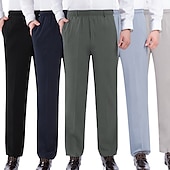  Voor heren Broek Vrijetijdsbroek Zak Elastische taille Effen Kleur Comfort Ademend Volledige lengte Dagelijks Stijlvol Klassieke Stijl Zwart Marineblauw Micro-elastisch