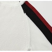 levne pánský pulovrový svetr-Pánské Svetr Oříznutý svetr Pulovrový svetr Vaflová Plést Zkrácené Pletený Proužek Výstřih ke krku Zahřívací Ležérní Oblečení Klínové rukávy Podzim zima Černá Bílá M L XL