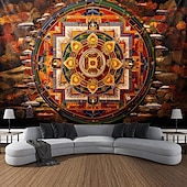 Indian Mandala Hanging Tapestry Wall Art Large Tapestry Mural Decor Photograph Backdrop Blanket Curtain Home Bedroom Living Room Decoration 22