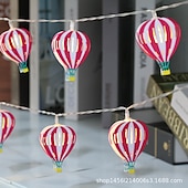 olcso Elemmel működő-10 led/20 led karácsonyi dekoráció vas art led hőlégballon zsinór lámpák, beltéri elemtartó doboz lámpák, karácsonyi dekoráció kis színes fények, karácsonyfa medál, elemes
