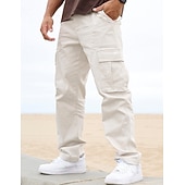 Недорогие Брюки карго-Муж. Брюки карго Брюки-карго Карман Полотняное плетение Комфорт Дышащий на открытом воздухе Повседневные На выход Мода На каждый день Черный Военно-зеленный