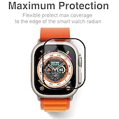 cheap Smartwatch Screen Protectors-Screen Protector Film for iWatch Ultra/Ultra 2 Series 9 8 7 6 SE 5 4 3 2 1 for Apple Watch 49mm 44mm 40mm  Soft / Tempered glass Protective Accessories（3/1pcs film）