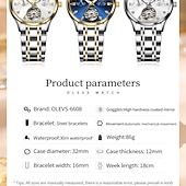 olcso Mechanikus órák-OLEVS Női Mechanikus óra Luxus Divat Üzlet Karóra Csontváz Automatikus önfelhúzós Tourbillon Fénylő ötvözet Néz