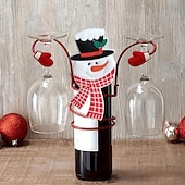 preiswerte Küche-Weinflaschen- und Glashalter für Weihnachten, festliches Rotweinregal mit hängendem Glas-Organizer, Tischdekoration für Weihnachtsfeiern, Weihnachtsessen, Bar, Heimdekoration
