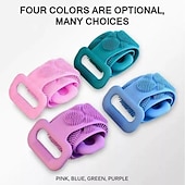  1pc Silicone Body Scrubber Shower Brush Bath Exfoliating Brush Belt Back Scrub Body Cleaner Cleaning Strap Bathroom Accessories