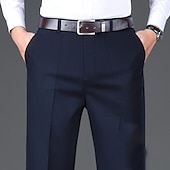 economico Chino-Per uomo Pantaloni Chino Pantaloni chino Tasche Liscio Comfort Traspirante Esterno Giornaliero Per uscire Di tendenza Informale Nero Cachi