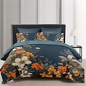 cheap Duvet Cover Sets-Floral Pattern Duvet Cover Set Comforter Set,Printed Comforter Cover Cotton Bedding Sets With Envelope Pillowcase,  Room Decor King Queen Duvet Cover