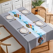 cheap Tablecloth-Waterproof Tablecloth PVC Oilproof Rectangle Table Cloth Table Cover for Party, Family Dining, Restrant