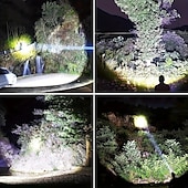 abordables Luces de trabajo-Linterna con foco recargable, foco ultrabrillante de 200000 lúmenes con soporte con 3 modos principales y 4 filtros de color, foco LED portátil para exteriores, cable USB incluido, apto para