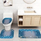 お買い得  シャワーカーテン-バスルーム用のフック付きシャワーカーテン 180cm*180cm(70&quot;*70&quot;) ポリエステル 洗える防水スパークリングダイヤモンドパターン 滑り止めラグ、トイレカバーマット