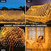 お買い得  クリスマスのあかり-1.5m 3M 6メートル ストリングライト クリスマスストリングライト 96/192/672 LED EL 温白色 クールホワイト マルチカラー LEDネットメッシュストリングライト ハロウィーン ソーラー駆動 ホリデー 24 V