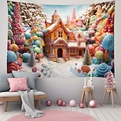 Недорогие пейзаж гобелен-candyland house подвесной гобелен настенное искусство большой гобелен фреска декор фотография фон одеяло занавеска дом спальня гостиная