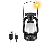 cheap Landscape Lights-New Retro Lamp Tri-Color Led Stepless Dimming Light Source Portable Hanging Solar Charging USB Camping Outdoor Lighting 1PC
