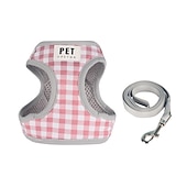 abordables Collares, Arnés y Correas-Perros Gatos Bozales Correa de entrenamiento Ajustable Portátil Duradero Exterior Paseo Plaid