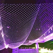 Недорогие Солнечные струнные светильники-3M Гирлянды 192 светодиоды EL Тёплый белый Разные цвета Светодиодные сетчатые гирлянды Хэллоуин Работает от солнечной энергии Рождественские украшения 24 V