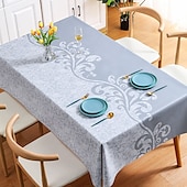 cheap Tablecloth-Waterproof Tablecloth PVC Oilproof Rectangle Table Cloth Table Cover for Party, Family Dining, Restrant