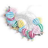 olcso Elemmel működő-10 led/20 led karácsonyi dekoráció vas art led hőlégballon zsinór lámpák, beltéri elemtartó doboz lámpák, karácsonyi dekoráció kis színes fények, karácsonyfa medál, elemes