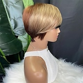 baratos Perucas de Qualidade Superior-peruca curta elegante e versátil com franja - perfeita para qualquer ocasião
